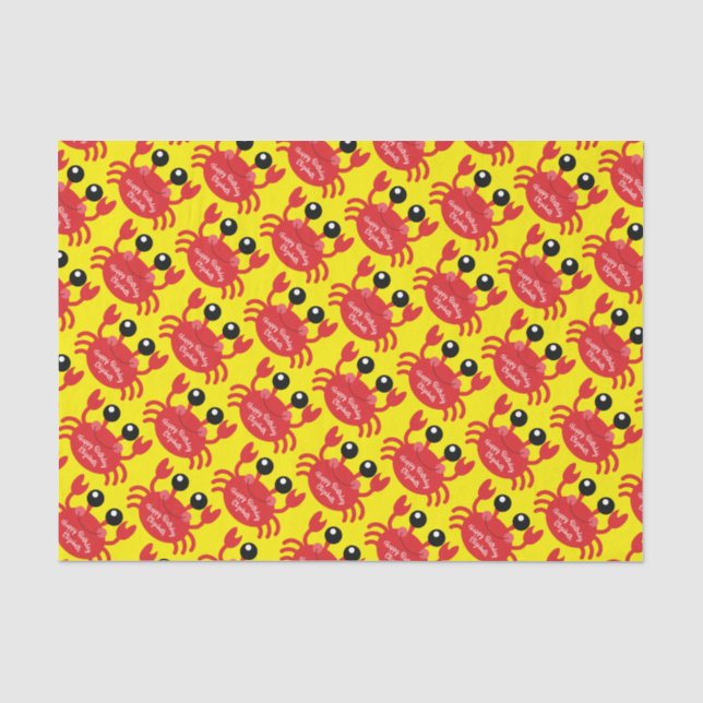 Papier Mousseline Crabe Anniversaire Soirée Cartoon Enfants (Recto)