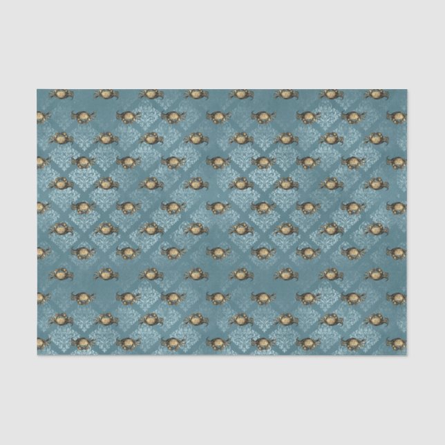 Papier Mousseline Crabe bleu Damé (Recto)