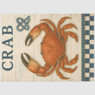 Papier Mousseline Crabe Nautique Découpage Côtier Tissu Nouvelle-Ang