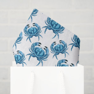 Papier Mousseline Crabes bleus Motif balnéaire