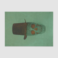 Crâne avec chapeau supérieur Gothique Vert Brown V