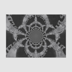 Papier Mousseline Crâne de taureau occidental vintage noir et blanc 
