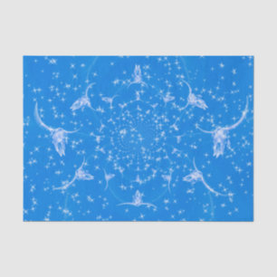 Papier Mousseline Crâne de vache abstrait girly glitter bleu occiden