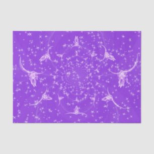Papier Mousseline Crâne de vache abstrait girly glitter Western viol