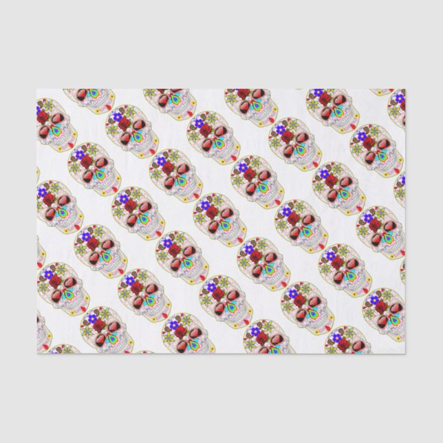 PAPIER MOUSSELINE CRÂNE MEXICAIN DE SUCRE (Recto)