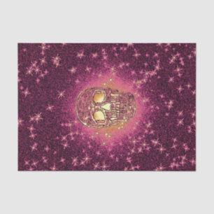 Papier Mousseline Crâne Pop Art Gold Purple Parties scintillant colo