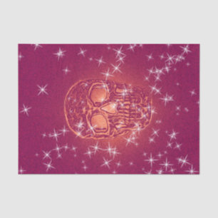 Papier Mousseline Crâne Pop Art rose violet Parties scintillant colo