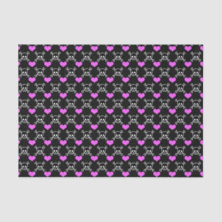 Papier Mousseline Crânes et coeurs