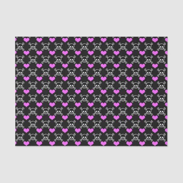 Papier Mousseline Crânes et coeurs (Recto)