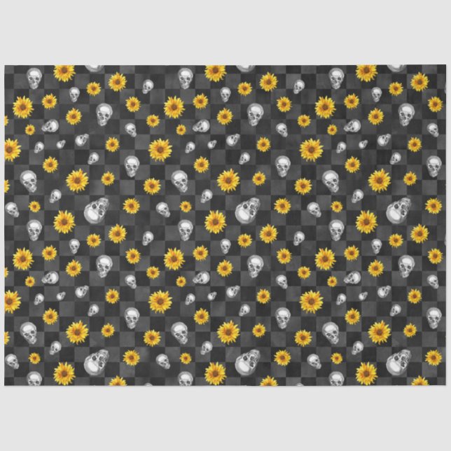 Papier Mousseline Crânes et séries tournesol 12 (Recto)