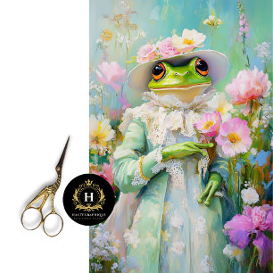 Papier Mousseline Crapaud de la Fête des Mères au chapeau floral en
