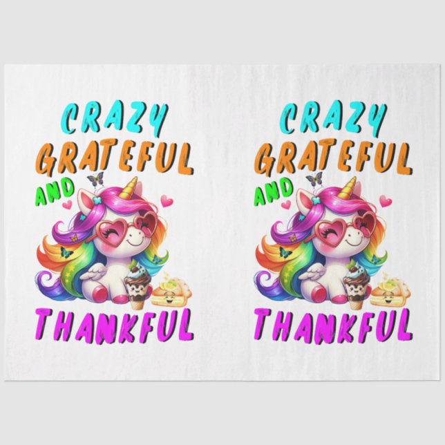 Papier Mousseline Crazy Grateful Et Merci (Recto)