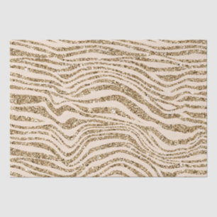 Papier Mousseline Cream Gold Faux Parties scintillant Zebra