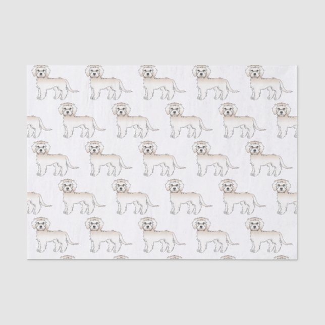 Papier Mousseline Cream Mini Goldendoodle mignon Motif de dessin ani (Recto)