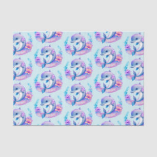Papier Mousseline Créature Mer Dauphin Cute