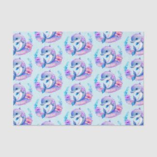 Papier Mousseline Créature Mer Dauphin Cute