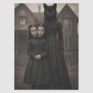 Papier Mousseline Creepy Cat Family 