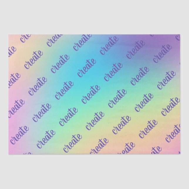 Papier Mousseline "Créer" Pastel Rainbow Gradient (Recto)