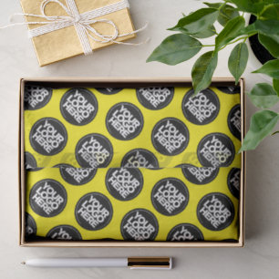 Papier Mousseline Créez votre propre fond jaune de logo répétitif