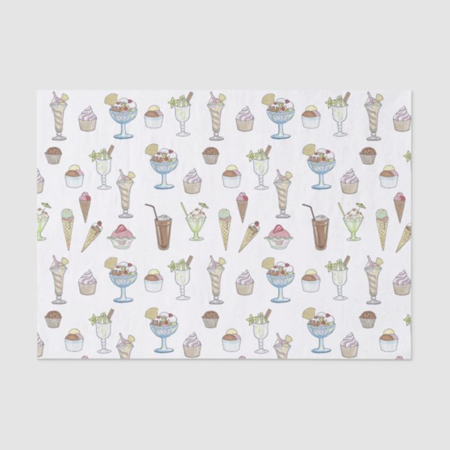 Papier Mousseline Crème glacée Collage Sundae (Recto)