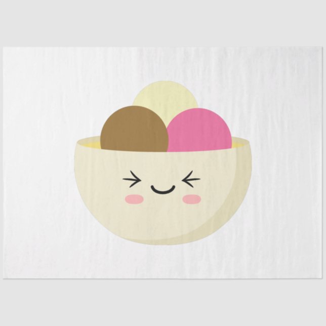 Papier Mousseline Crème glacée Kawaii (Recto)