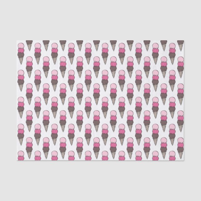 Papier Mousseline Crème glacée Scoop Anniversaire Tissu Papier (Recto)