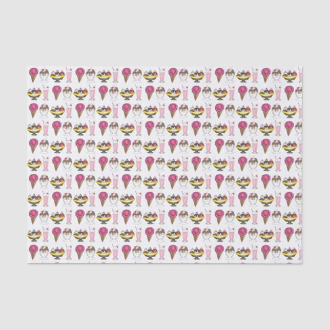 Papier Mousseline Crème glacée Social Favoriser Banana Split Sundae  (Recto)