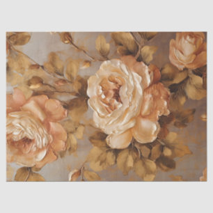 Papier Mousseline Crème peinture à l'huile blanc cuivre roses automn