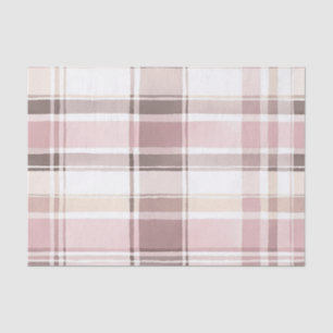 Papier Mousseline Crème Rose Blush Brown rayures Anniversaire