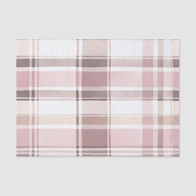 Papier Mousseline Crème Rose Blush Brown rayures Anniversaire (Recto)
