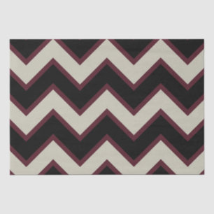 Papier Mousseline Crème rouge noire Chevron