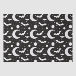 Papier Mousseline Crescent Lunes, araignées et chauves-souris Hallow