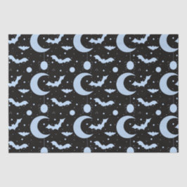 Papier Mousseline Crescent Lunes, araignées et chauves-souris Hallow