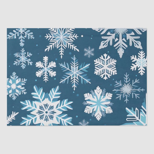 Papier Mousseline cristaux de flocon de neige papier de tissu (Recto)
