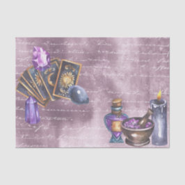 Papier Mousseline Cristaux de Tarot Découpage violet