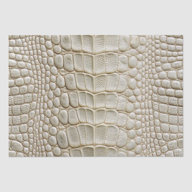 Papier Mousseline Crocodile blanc Alligator Peau Faux Cuir Imprimer (Recto)