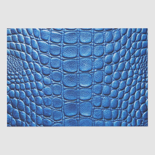 Papier Mousseline Crocodile bleu Alligator Peau Faux Cuir Imprimer (Recto)