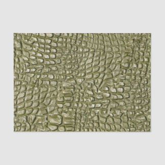 Papier Mousseline Crocodile imprimé or vert