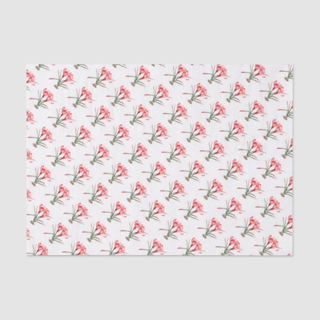 Papier Mousseline crocus orange rouge aquarelle papier tissu (Recto)