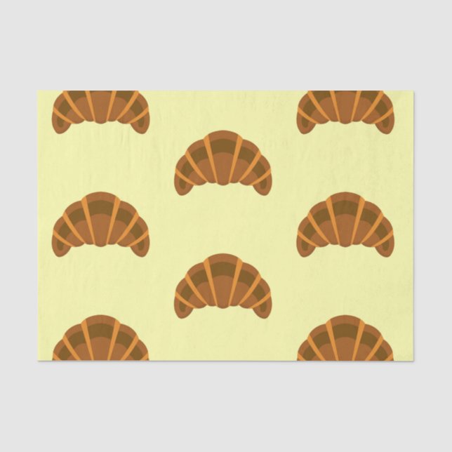 Papier Mousseline Croissants Amateurs de Jaune Clair France Cuisine  (Recto)