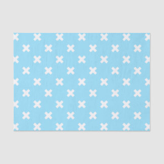 Papier Mousseline Croix blanche sur le bleu bébé