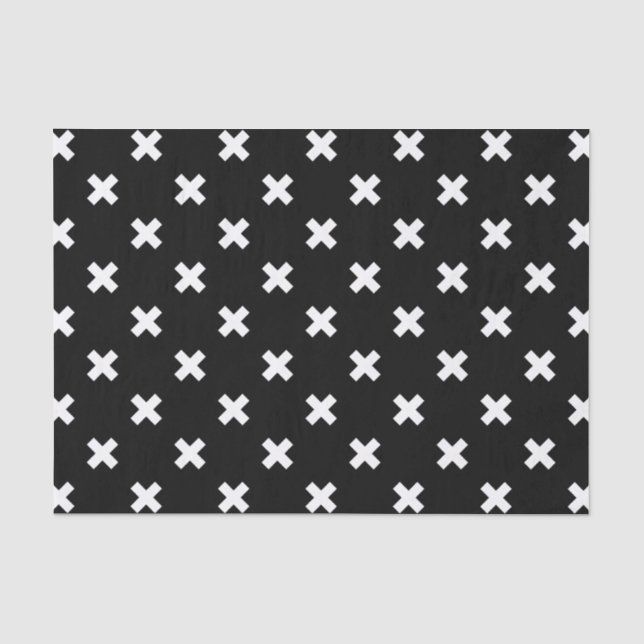 Papier Mousseline Croix blanche sur le noir (Recto)