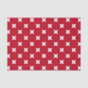 Papier Mousseline Croix blanche sur le rouge