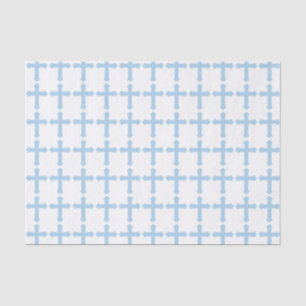 Papier Mousseline Croix Bleue Élégante