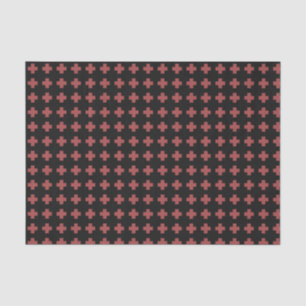Papier Mousseline Croix de l'Ouest Motif Gras Russe Rouge Noir