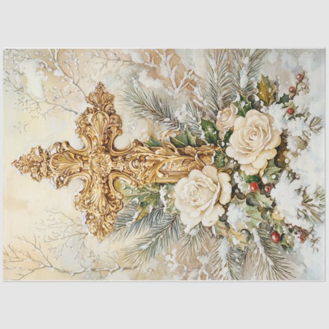 Papier Mousseline Croix de Noël (Recto)