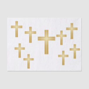 Papier Mousseline Croix d'or chrétienne