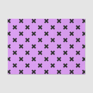 Papier Mousseline Croix noire sur lilas
