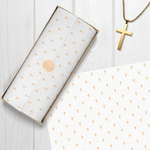 Papier Mousseline Croix - Orange clair