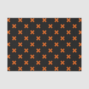 Papier Mousseline Croix orange sur le noir